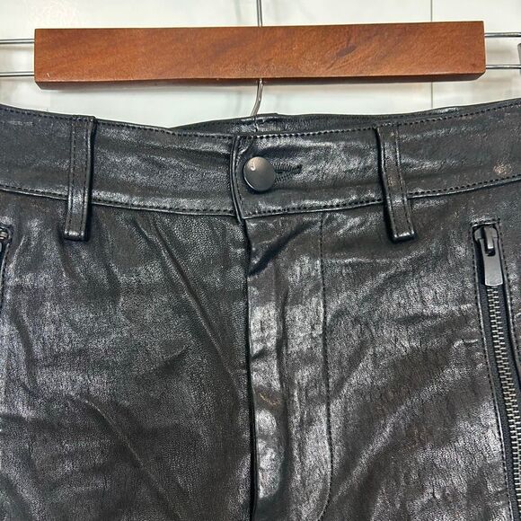 J Brand Jeans Womens 26 Black Dyed Stretch Lamb Leather Skinny High Rise Pants - Picture 13 of 16